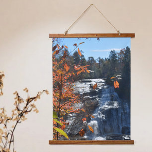 Wasserfall Herbst lässt NC High Falls fotografisch Wandteppich Mit Holzrahmen