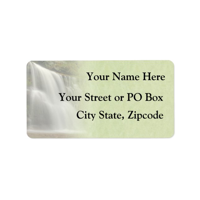 Wasserfall-Hochzeit Adressaufkleber (Vorne)