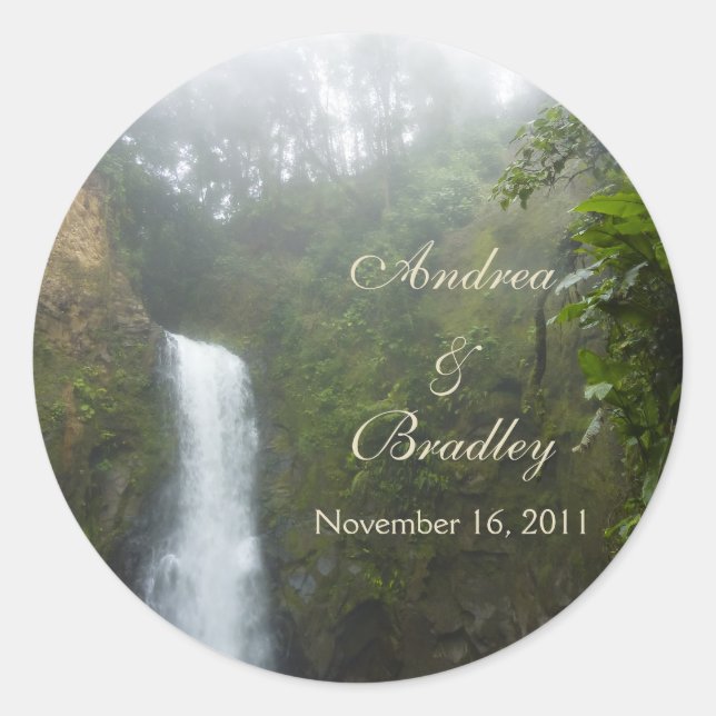 Wasserfall-Hochzeit-Umschlag Aufkleber (Vorderseite)