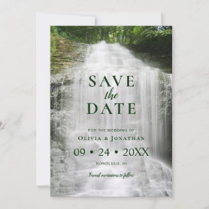Wasserfall-Hochzeitssemble - Foto Save the Date