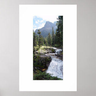Wasserfall im Glacier Nationalpark Poster