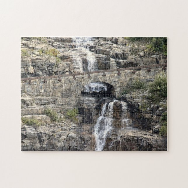 Wasserfall im Glacier Nationalpark Puzzle (Horizontal)