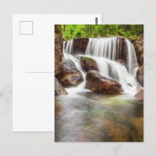 Wasserfall im Herbst beim Staudamm von Queimadela Postkarte