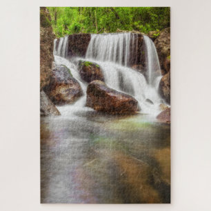 Wasserfall im Herbst beim Staudamm von Queimadela Puzzle
