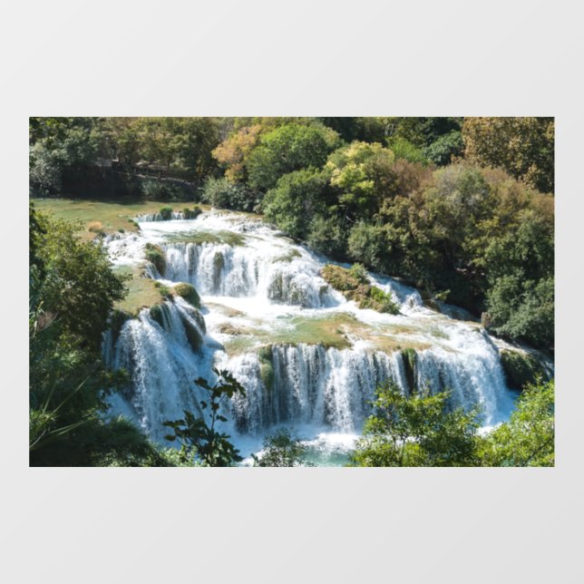Wasserfall im Krka Nationalpark - Dalmatien, Kroat Fensteraufkleber (Blatt)