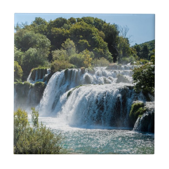 Wasserfall im Krka Nationalpark - Dalmatien, Kroat Fliese (Vorderseite)