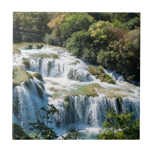 Wasserfall im Krka Nationalpark - Dalmatien, Kroat Fliese (Vorderseite)