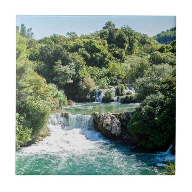 Wasserfall im Krka Nationalpark - Dalmatien, Kroat Fliese (Vorderseite)