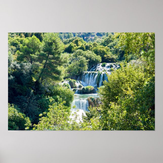 Wasserfall im Krka Nationalpark - Dalmatien, Kroat Poster (Vorne)