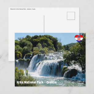 Wasserfall im Krka Nationalpark - Dalmatien, Kroat Postkarte