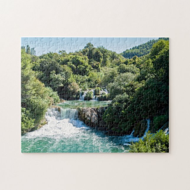 Wasserfall im Krka Nationalpark - Dalmatien, Kroat Puzzle (Horizontal)