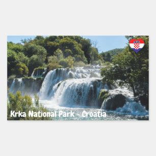Wasserfall im Krka Nationalpark - Dalmatien, Kroat Rechteckiger Aufkleber