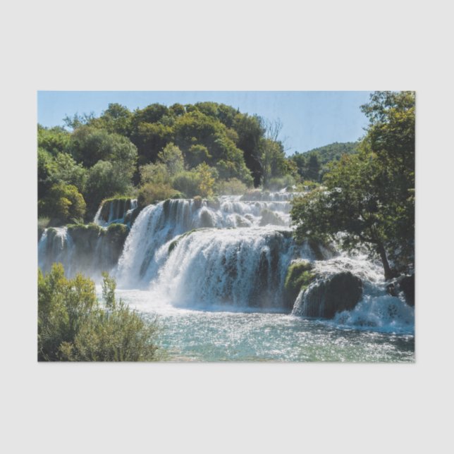 Wasserfall im Krka Nationalpark - Dalmatien, Kroat Seidenpapier (Vorderseite)