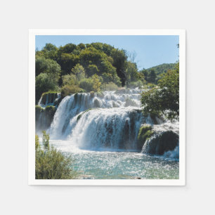 Wasserfall im Krka Nationalpark - Dalmatien, Kroat Serviette