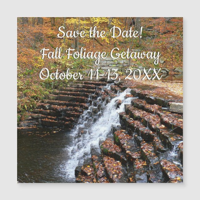 Wasserfall im Laurel Hill Staat Park Save the Date Magnetkarte (Vorderseite)