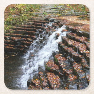 Wasserfall im Laurel Hill State Park II Rechteckiger Pappuntersetzer