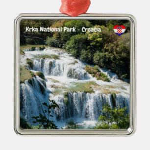 Wasserfall im Nationalpark Krka - Dalmatien, Kroat Ornament Aus Metall