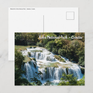 Wasserfall im Nationalpark Krka - Dalmatien, Kroat Postkarte
