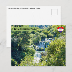 Wasserfall im Nationalpark Krka - Dalmatien, Kroat Postkarte