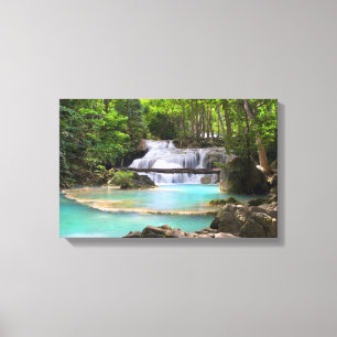 Wasserfall im tropischen Wald Leinwanddruck