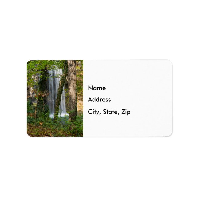 Wasserfall im Wald Adressaufkleber (Vorne)