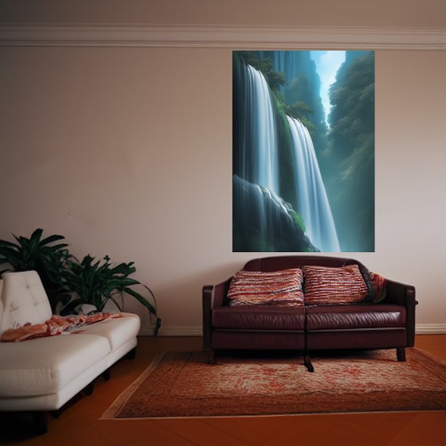 Wasserfall im Wald | AI Art Poster (Von Creator hochgeladen)