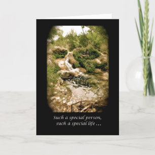 Wasserfall im Wald - Feier zum Leben Einladung