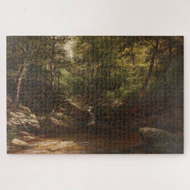 Wasserfall im Wald - George Hetzel Puzzle (Horizontal)