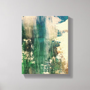 Wasserfall im Wald Original Abstrakte Malerei Leinwanddruck