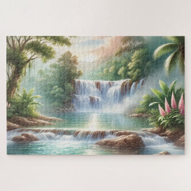 "WASSERFALL IN AQUARELL" PUZZLE (Horizontal)