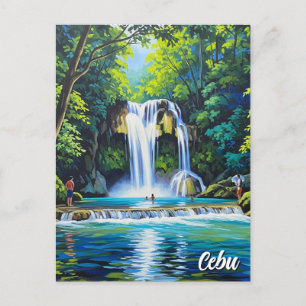 Wasserfall in Cebu Philippinen Vintage Postkarte