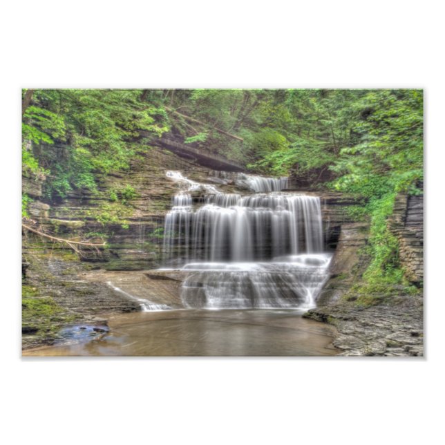 Wasserfall in der Buttermilch-Schlucht Fotodruck (Vorne)