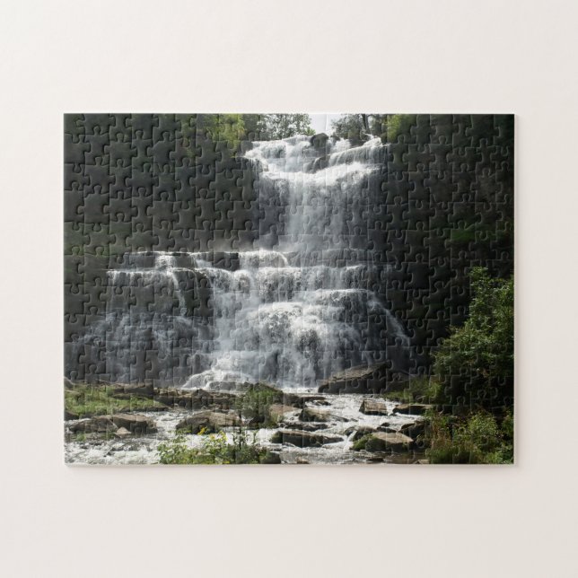 Wasserfall in der Natur auf einem Puzzle (Horizontal)
