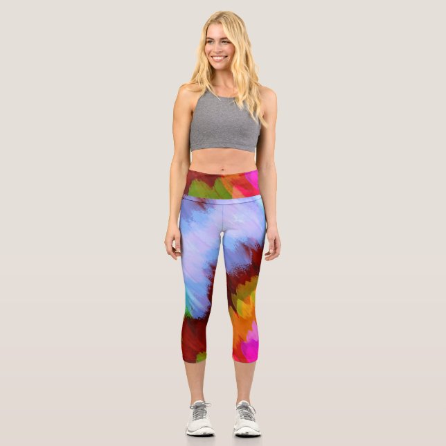 Wasserfall in Farbe, Natur 2 Capri Leggings (Vorderseite)