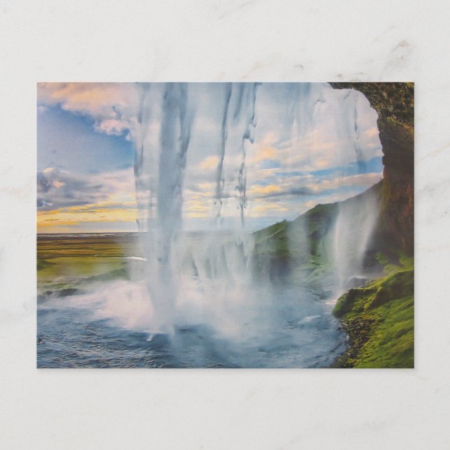 Wasserfall in Island - Postkarte (Vorderseite)