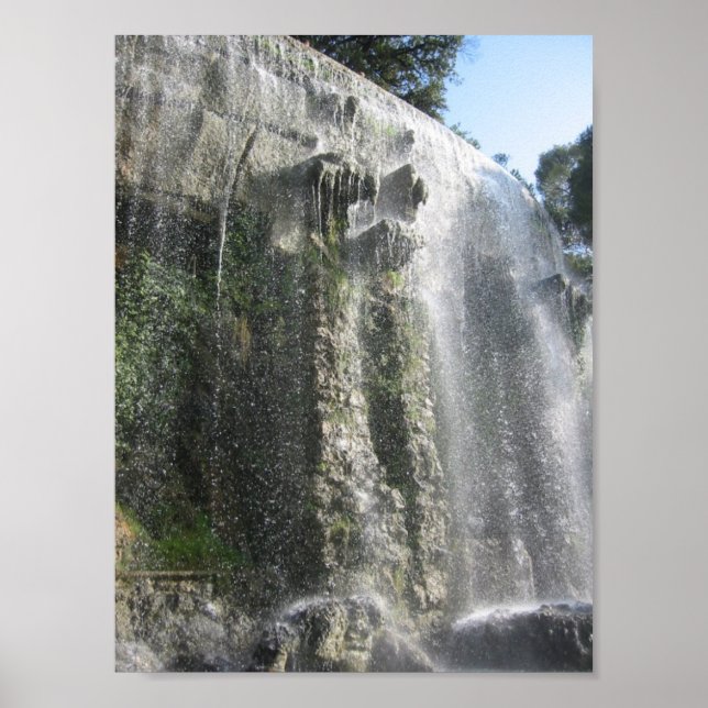 Wasserfall in Nizza, Frankreich Poster (Vorne)