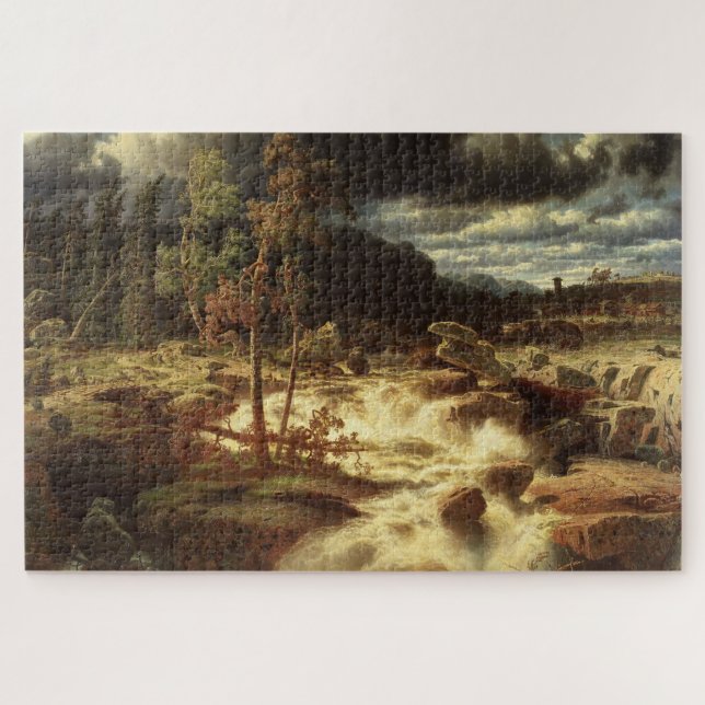 Wasserfall in Schweden (von Marcus Larson) Puzzle (Horizontal)