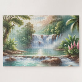 WASSERFALL IN WATERCOLOR JIGSAW PUZZLE