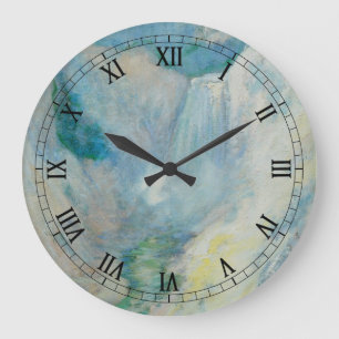 Wasserfall in Yellowstone von Twachtman, Vintage A Große Wanduhr