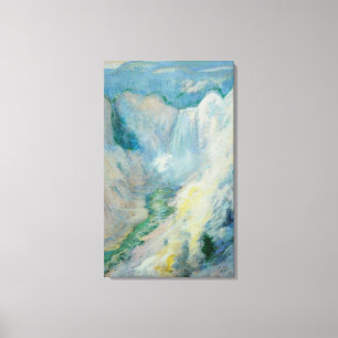 Wasserfall in Yellowstone von Twachtman, Vintage K Leinwanddruck