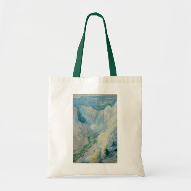 Wasserfall in Yellowstone von Twachtman, Vintage K Tragetasche (Vorne)