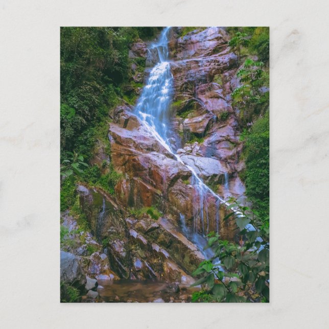 Wasserfall - Inkapfad, Peru - Wanderfotografie Postkarte (Vorderseite)