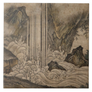 Wasserfall (japanische Landschaftskunst) (Kano Mot Fliese