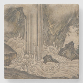 Wasserfall (japanische Landschaftskunst) (Kano Mot Steinuntersetzer