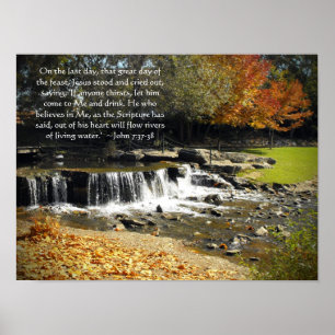 Wasserfall John 7:37 Poster