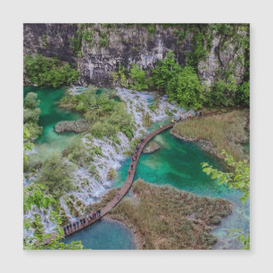 Wasserfall Kaskade im Park der Plitvicer Seen Magnetkarte