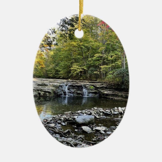 Wasserfall Keramik Ornament (Vorne)