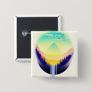 Wasserfall Landschaft Button