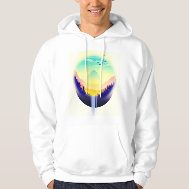 Wasserfall Landschaft Hoodie (Vorderseite)