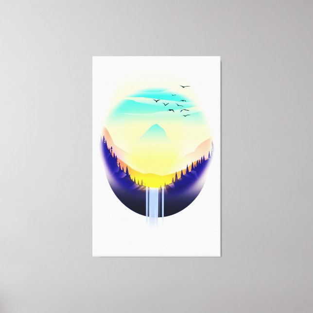 Wasserfall Landschaft Leinwanddruck (Vorderseite)